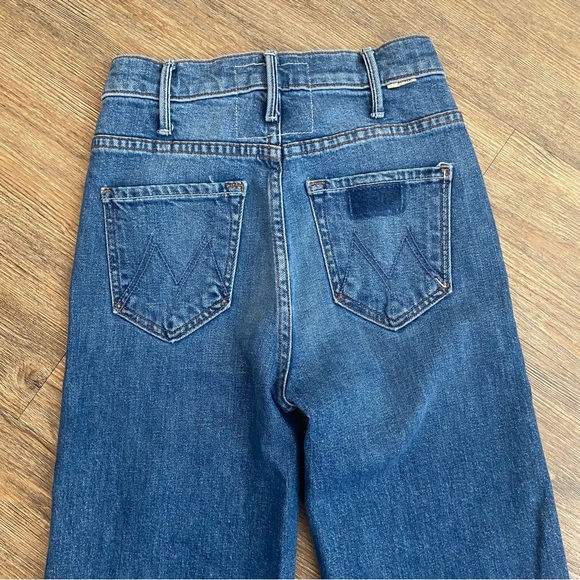 MOTHER SUPERIOR Denim  The Hustler Roller Heel Fray Wide Leg Jean 24 - Picture 11 of 13